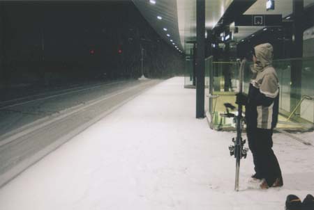 Austria Train Station in Snow Storm Andrew 2005